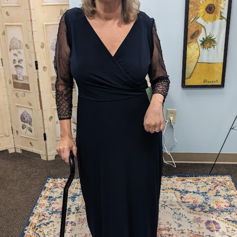 Mother of the Bride  Size 14 Navy Blue Long Dress